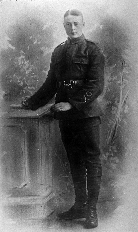James Allen in the photo from the Roll of Honour in the parish church.